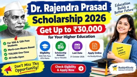 Dr Rajendra Prasad Scholarship 2026: ₹30,000 तक Scholarship, Eligibility, Documents, Last Date और Apply Online